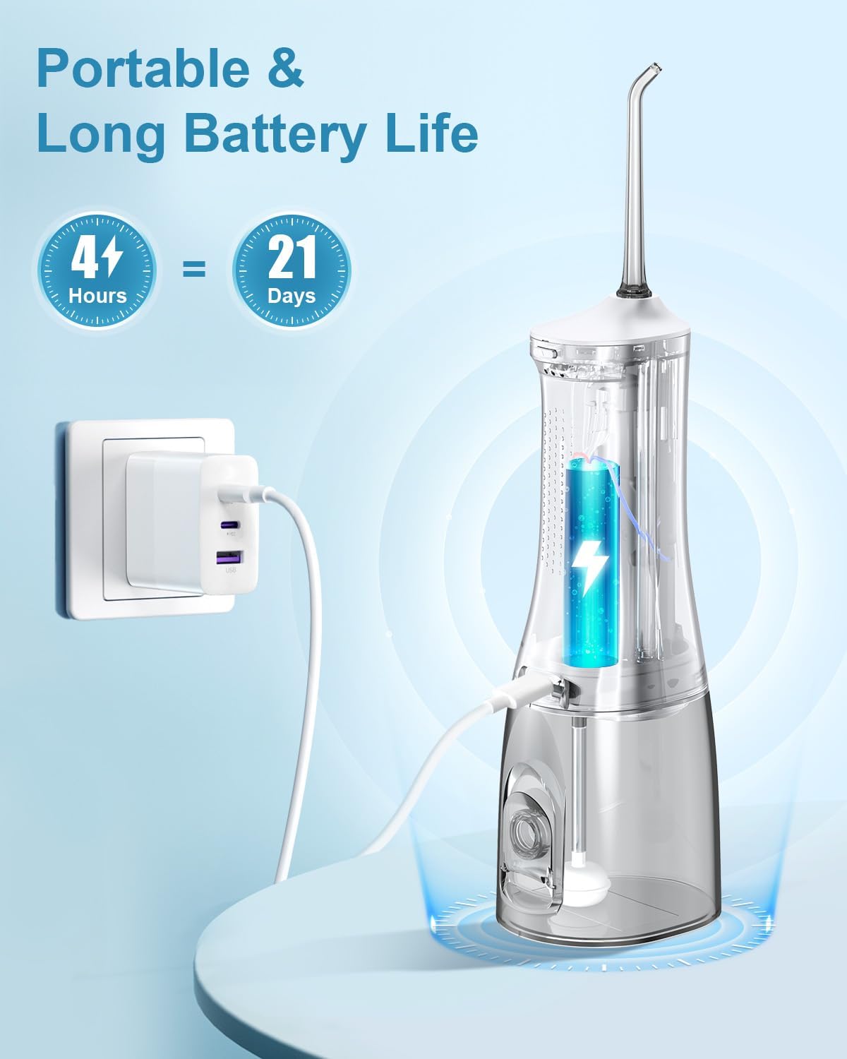Water Flosser for Teeth Cleaning Upgraded 300ml - Image 3